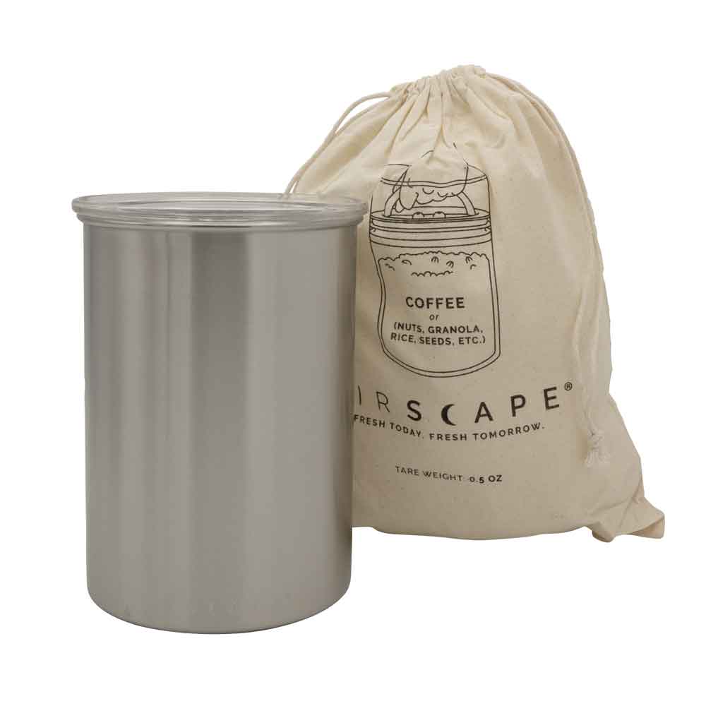 Airscape® Edelstahl-Aromabehälter mittel, silber gebürstet Airscape® Edelstahl-Aromabehälter mittel, silber gebürstet